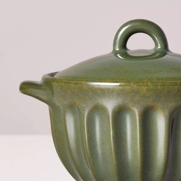 Hearth & Hand Magnolia‎ Scallop Stoneware Ramekin with Lid Green Christmas 2024 - Picture 3 of 5